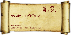Manó Dávid névjegykártya