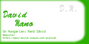 david mano business card